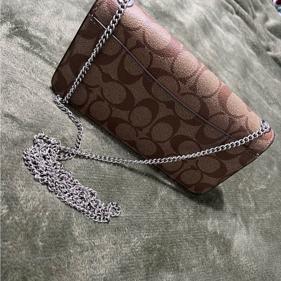 Coach Brown Wallet with Green Accent - Picture 5 of 6